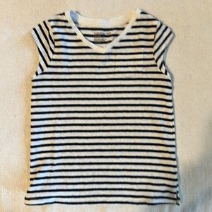 Baby Gap Cap Sleeved Navy and White Striped Knit T-Shirt